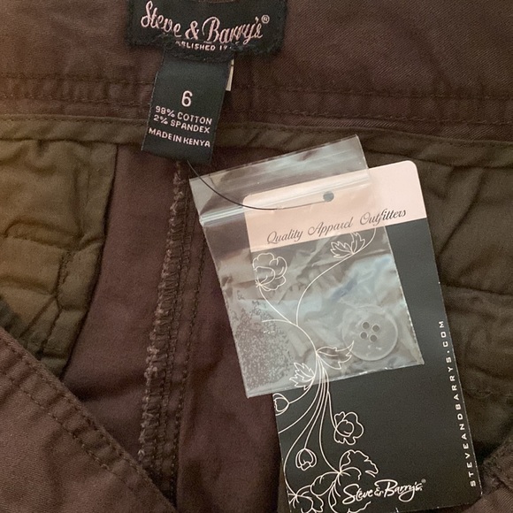 NWT Brown Wide Leg Stretch Capri Size 6 - Picture 8 of 9